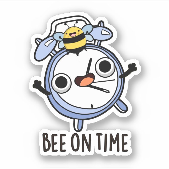 Bee On Time Funny Insect Clock Pun  (Front)