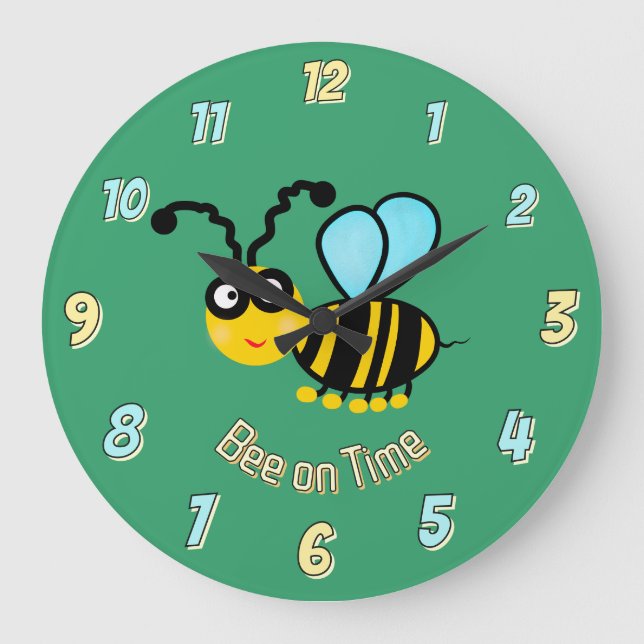 Bee on Time! – Funny Large Clock (Front)