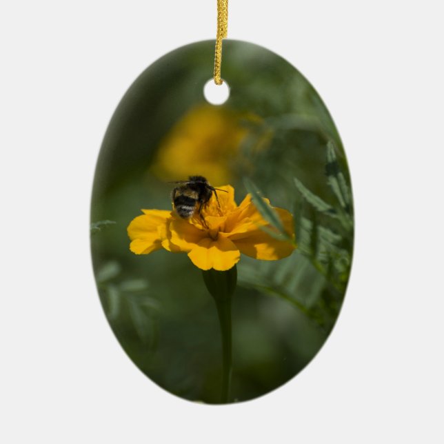 Bee on top ceramic ornament (Front)