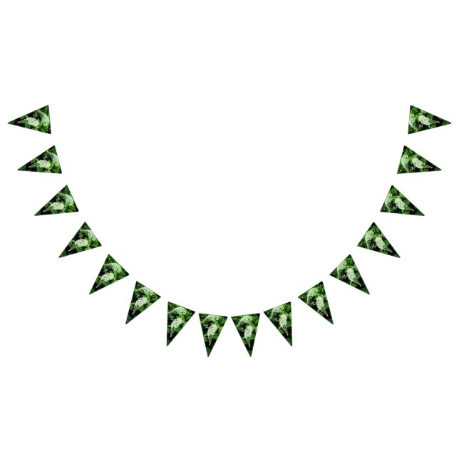 Bee , on white flowers bunting flags (All)