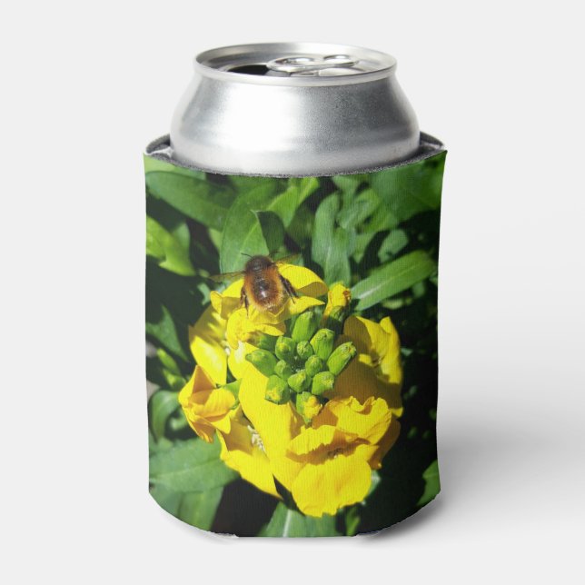 Bee on Yellow Flowers Can Cooler (Can Front)