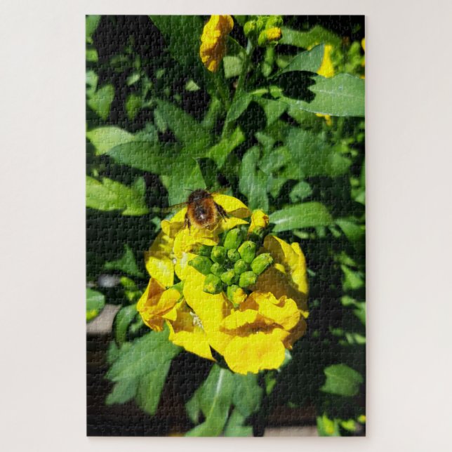 Bee on Yellow Flowers Jigsaw Puzzle (Vertical)