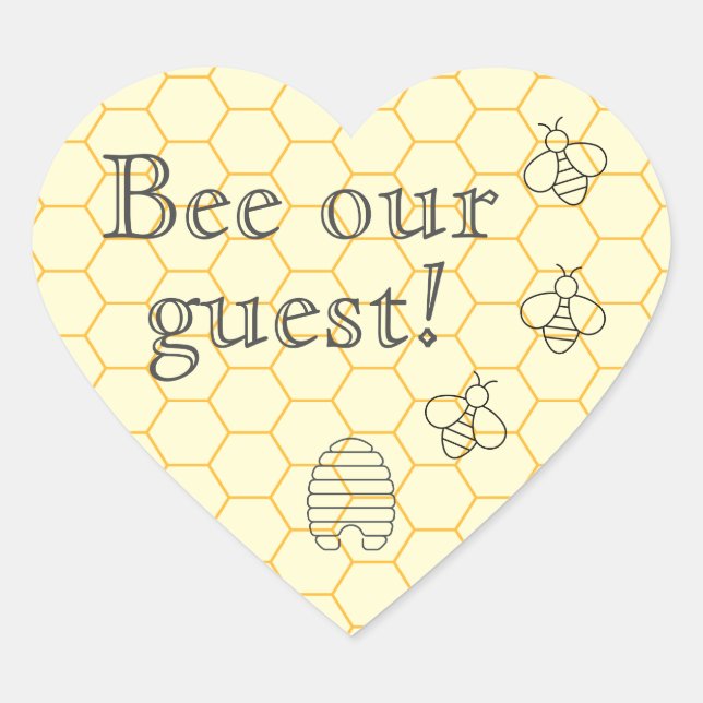 Bee Our Guest Cute Invitation Seal Party Stickers (Front)