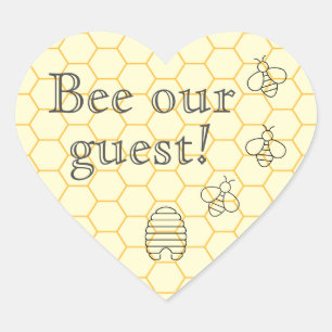 Bee Our Guest Cute Invitation Seal Party Stickers