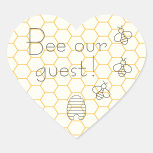 Bee Our Guest Cute Invitation Seal Party Stickers