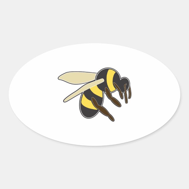 Bee Oval Sticker (Front)