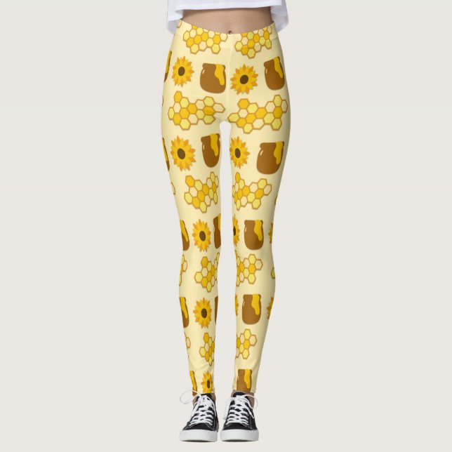 Bee Painting Ideas Leggings (Front)