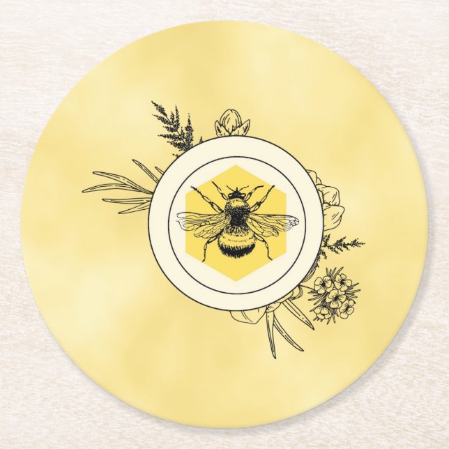 Bee Paper Coaster (Front)