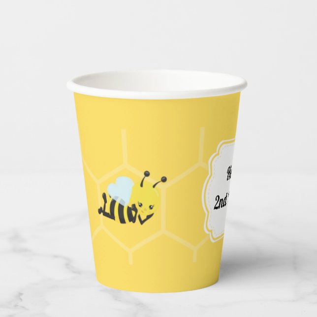 Bee Party Personalized  Paper Cups (Front)