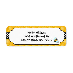Bee Party Return Address Labels