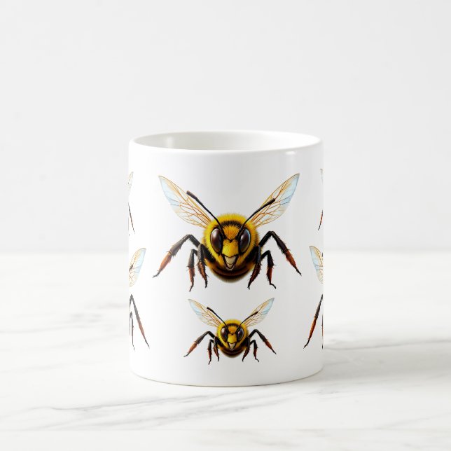 Bee Pattern Insect Illustration Coffee Mug (Center)