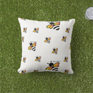 bee pattern   outdoor pillow