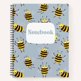 Bee pattern spiral notebook