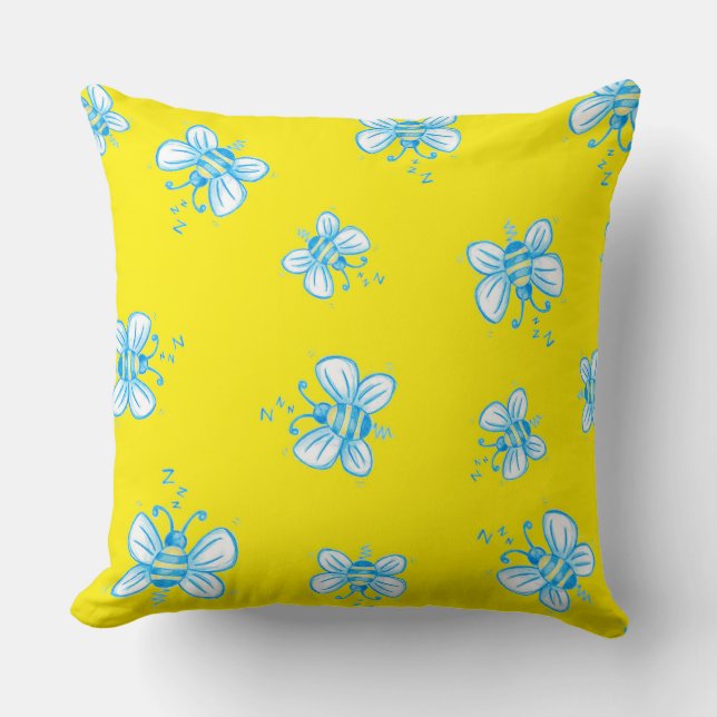 Bee Pattern Throw Pillow (Front)