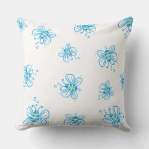 Bee Pattern Throw Pillow