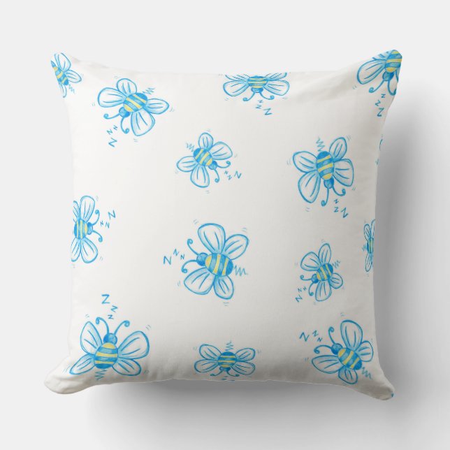 Bee Pattern Throw Pillow (Front)