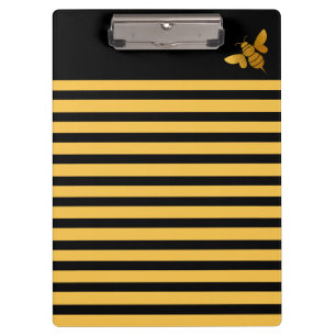 Bee Pattern Yellow and Black Clipboard