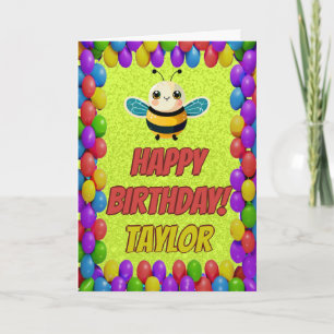 Bee Personalized Fun Greeting Birthday Card