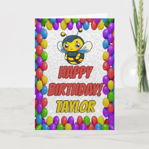 Bee Personalized Fun Greeting Birthday Card