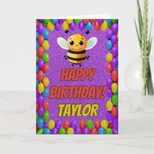 Bee Personalized Fun Greeting Birthday Card