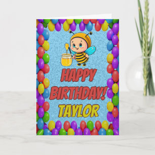 Bee Personalized Fun Greeting Birthday Card
