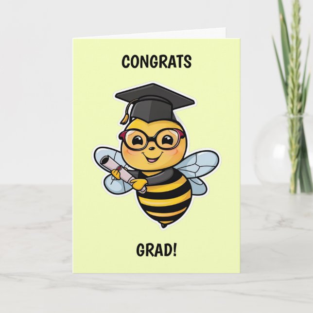 Bee Personalized Graduation Card (Front)