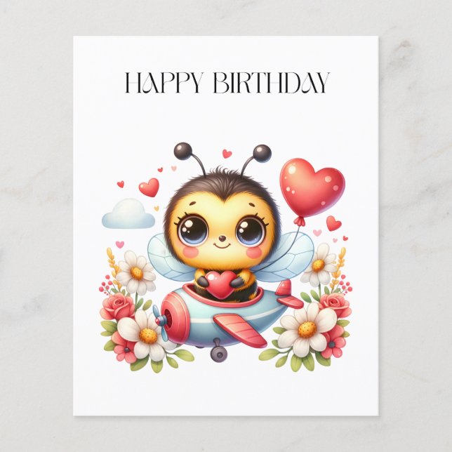 Bee Pilot Birthday Flyer (Front)