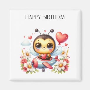 Bee Pilot Birthday Magnet