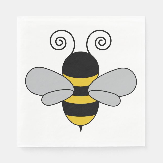 Bee Pop Art Cute Honeybee Napkin (Front)
