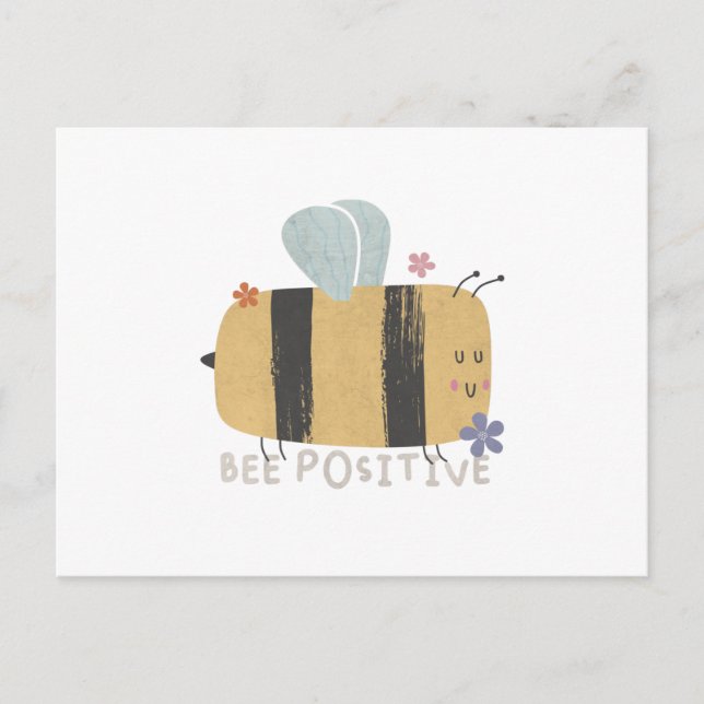 Bee Positive - Carte de note de la chatte d'abeill (Devant)