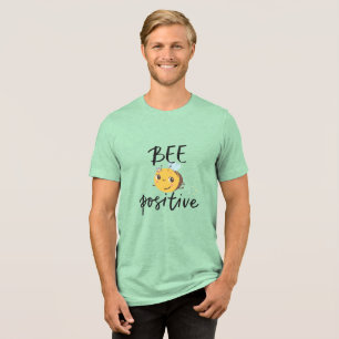 Bee Positive Cute Bumblebee Illustration Tri-Blend Shirt
