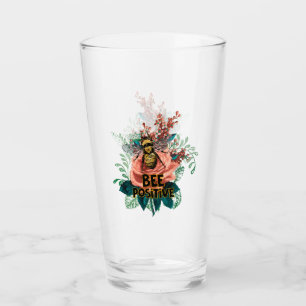 Bee Positive Floral Vibes Drawstring Bag Glass