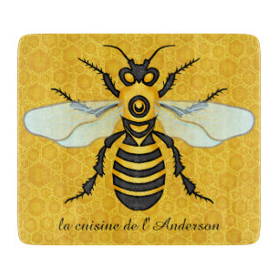 Bee Pretty Honeycomb Honeybee Hive Custom Kitchen Cutting Board