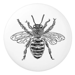 Bee Print Ceramic Knob