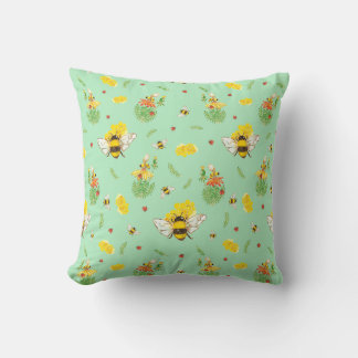 Bee-print pillow