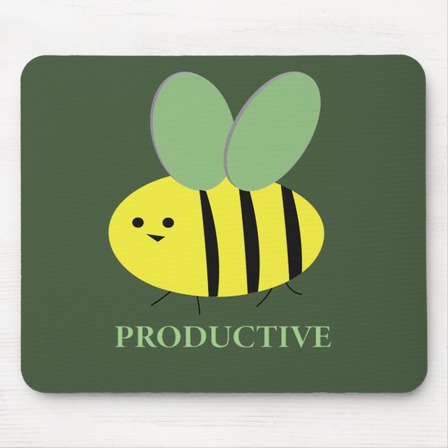 Bee Productive, Green Mouse Pad (Front)