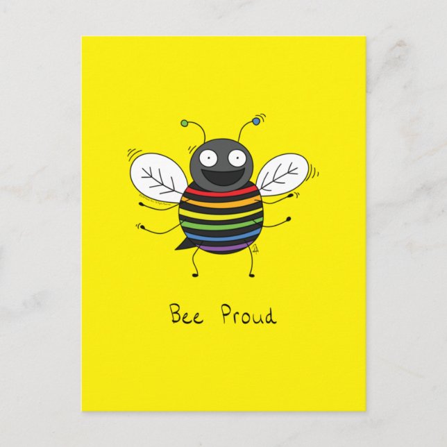 Bee Proud Gay Pride LGBTQ Bee Postcard (Front)