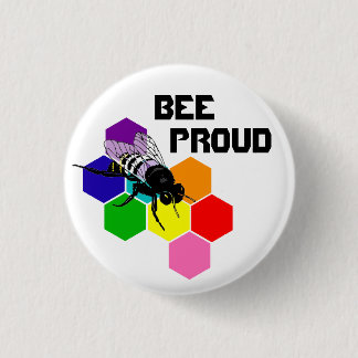 Bee Proud - nonbinary flag 1 Inch Round Button