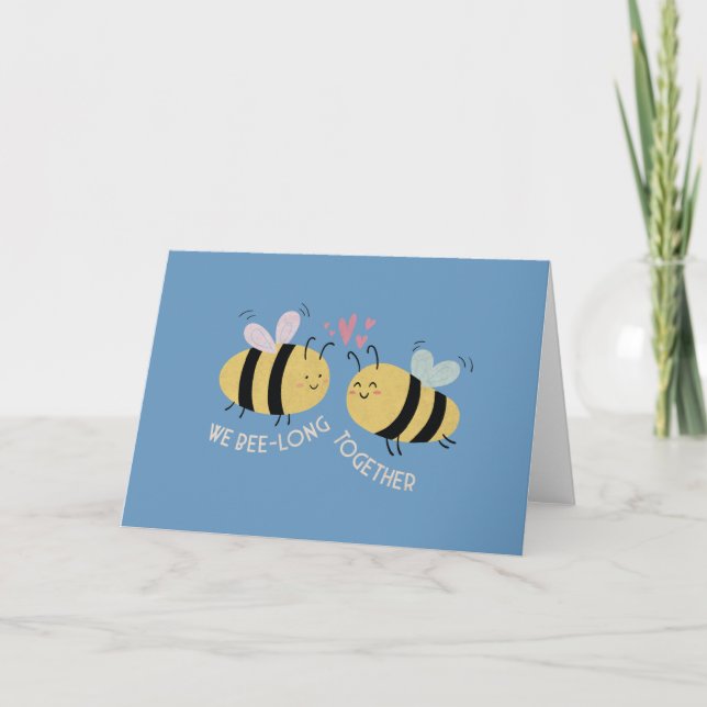 Bee Pun: We Bee-long Together Note Card (Front)
