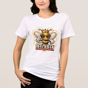 Bee Queen Cute & Sassy Honeybee Art Tri-Blend Shirt