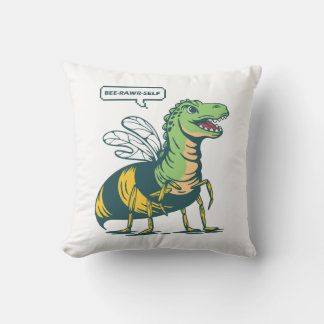 Bee-Rawr-Self Throw Pillow