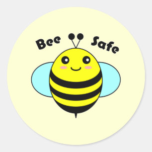 Bee Safe 1 Classic Round Sticker