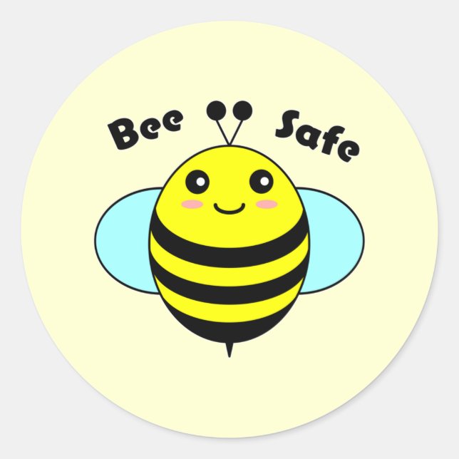Bee Safe 1 Classic Round Sticker (Front)