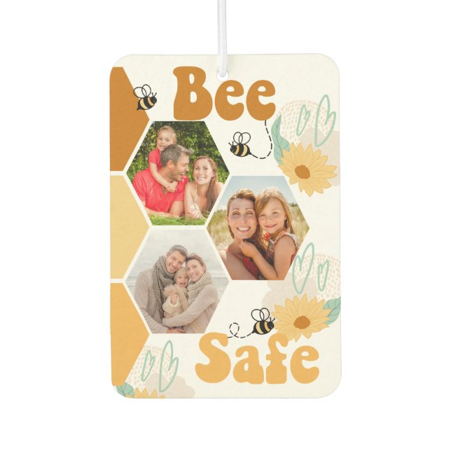 Bee Safe 3 Photo Honeycomb Collage Air Freshener (Front)