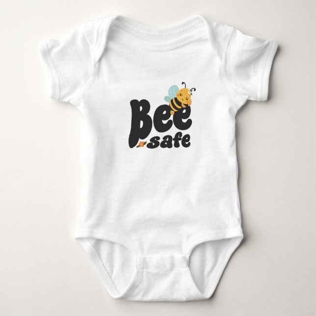 Bee safe Cute sleeping Bumblebee design Baby Bodysuit (Front)