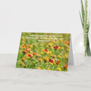 Bee Searching Wildflower Scripture Card Jeremiah