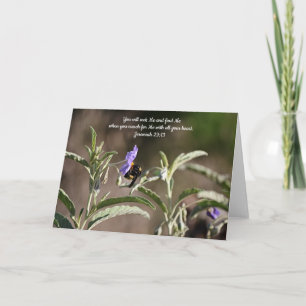Bee Seeking Bible Scripture Card Jeremiah 29:13