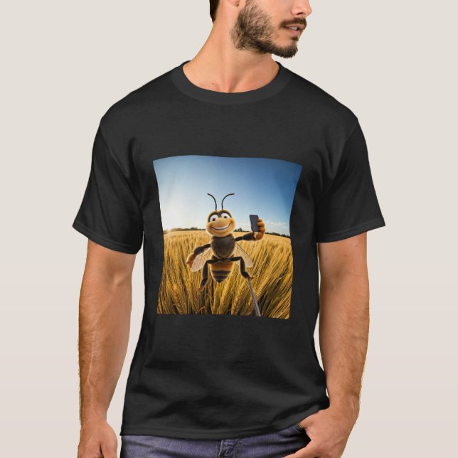 Bee Selfie Shirt - Fun and Creative Nature Design (Front)