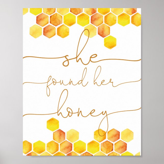 Bee she found her bridal shower poster (Front)