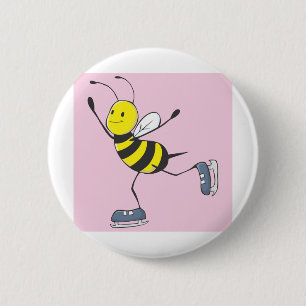 Bee Shirt   Custom Bee Ice Skating Shirt 2 Inch Round Button